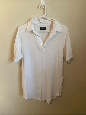 Goodlife Men’s White Slub Short-Sleeve Polo